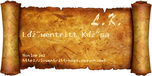 Löwentritt Kósa névjegykártya